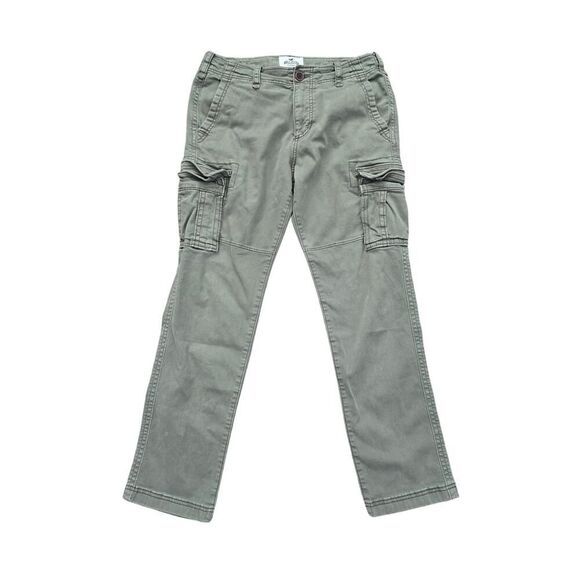 Hollister Mens Olive Green Cargo Pants W30 L32 Utility Stretch Outdoor Comfort - Picture 1 of 7